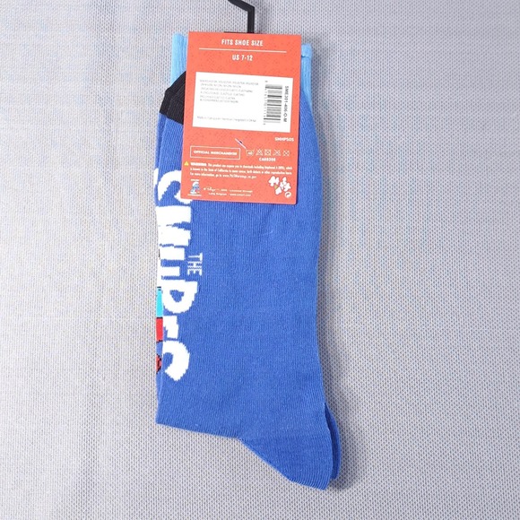 One Pair The Smurfs Unisex One Size Shoe Size 7-12 Novelty Socks Fun Cartoon - Picture 4 of 4